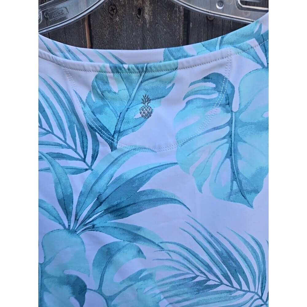 Tommy Bahama IslandZone Leaf Print Top White Green Size S/P - Picture 6 of 8